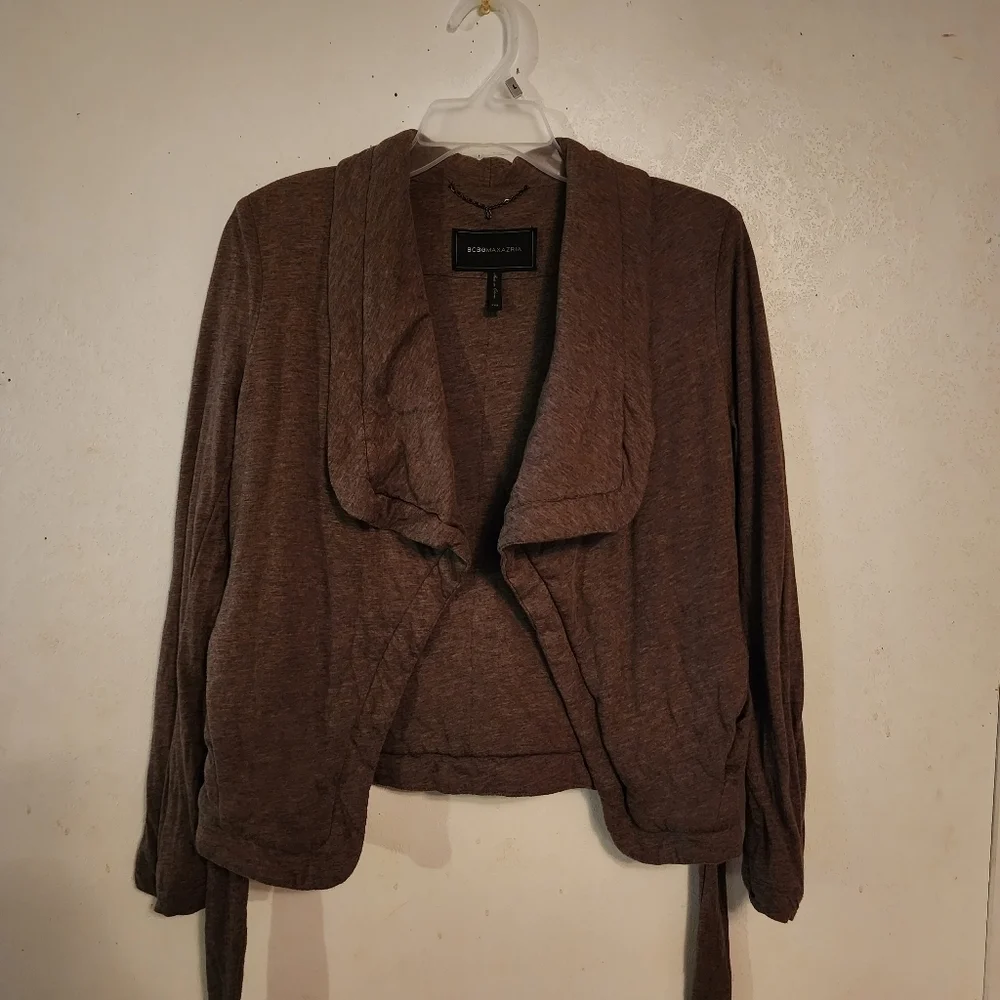 BCBGMaxAzria Brown Open Cardigan Tie Belt Size XXS